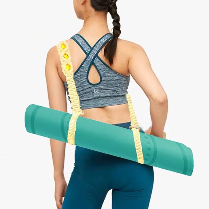 kiido Macrame Yoga Mat Carrying Strap [MAT NOT Included], Hand Woven Multi-Purpose Strap/Carrier
