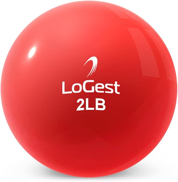 Logest Weighted Toning Exercise Balls Pair - Round Shape Medicine Ball - 1LB 2LB 3LB 4LB 5LB 6LB Available - Toning Muscle for Men & Women - Color-Coded Difficulty Levels