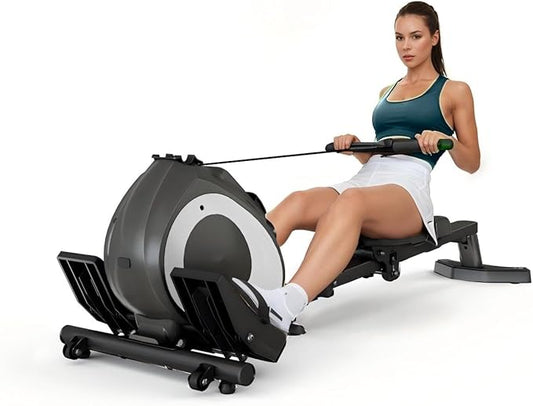 Rowing Machine for Home, Magnetic Rower Machine with Quiet Resistance, Foldable Rower for Home Use, Burn Fat & Sculpt Muscles