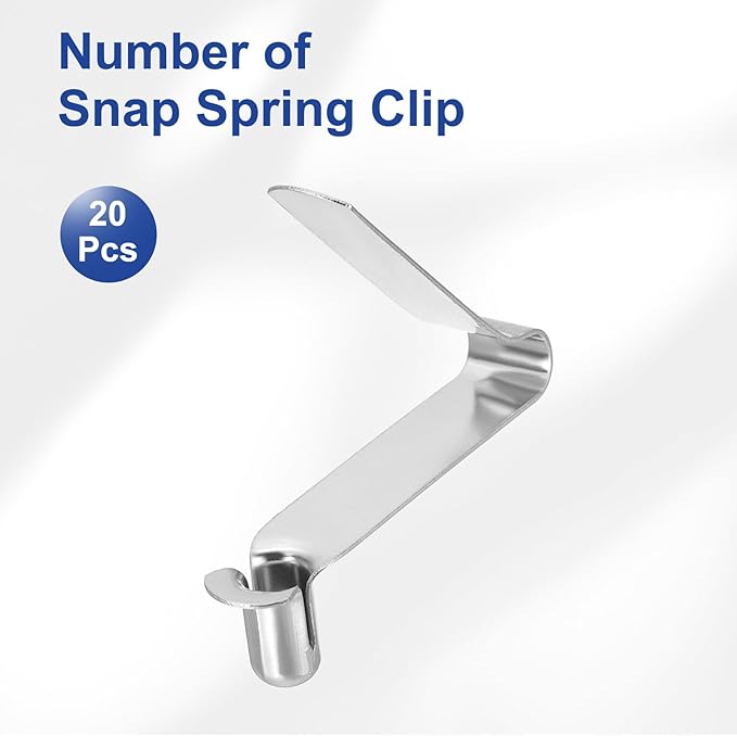 HARFINGTON Single Button Kayak Paddle Snap Spring Clip Spring Steel V-Shaped Hollow Lift Telescopic Locking Tube Pole Clips for Tent Umbrella Camping