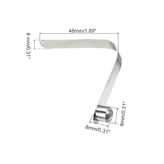 PATIKIL 8x8mm Kayak Paddle Snaps, 10 Pack Tent Pole Clips Steel V Shaped Single Pin Push Button Spring Clips Lock Tube Pole Clips for Camping Awning