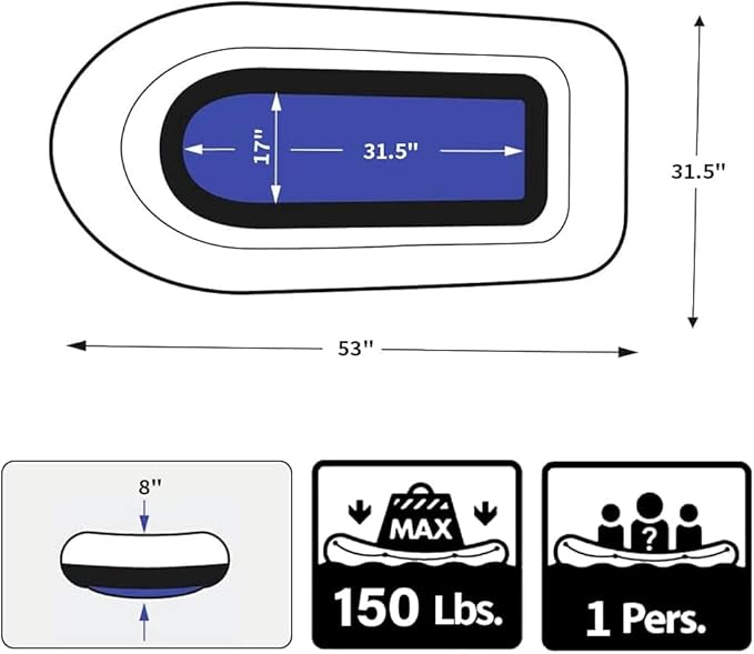 PLKO Inflatable Boat,Swimming Pool and Lake Inflatable Boat