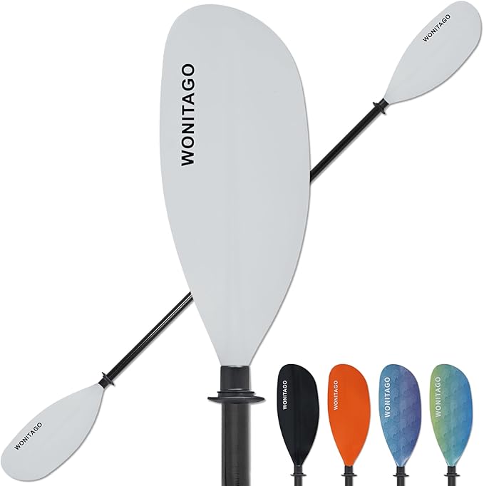 Kayak Paddle with Fiberglass Shaft and Reinforced Nylon Blade, Adjustable Kayaking Oars, 3 Piece, 230-250 cm/90-98 inches, 210-230 cm/82-90 inches