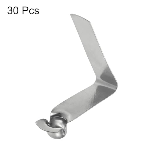 HARFINGTON 30pcs Single Button Kayak Paddle Snap Spring Clip 6x5.5x26mm 65Mn Spring Steel V-Shaped Hollow Lift Telescopic Locking Tube Pole Clips for Tent Umbrella Camping