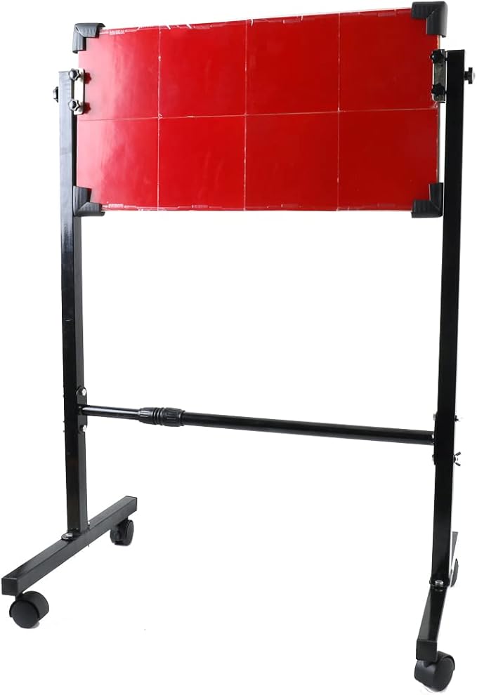 Table Tennis Rebound Board Rebounder with 8 Red Rubbers, Improved 2nd Generation Pingpong Return Board Self Training Equipment, Indoor/Outdoor Ping-Pong Table Rebound Board