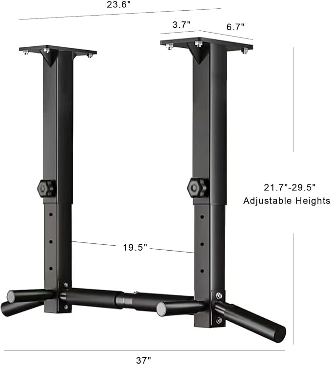 Wall Mount Pull Up Bar, Joist Mount Pull Up Bar, Beam and Rafter Mounted Chin Up Bar for Home Gym With Wood Mount and Wall Mount Screws