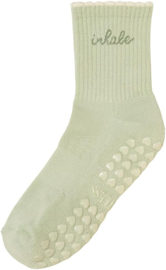 Crew Half Calf Grip Socks, Cutest Fruits Pilates Socks, Ruffle socks, Non-Slip, Barre Yoga Fitness