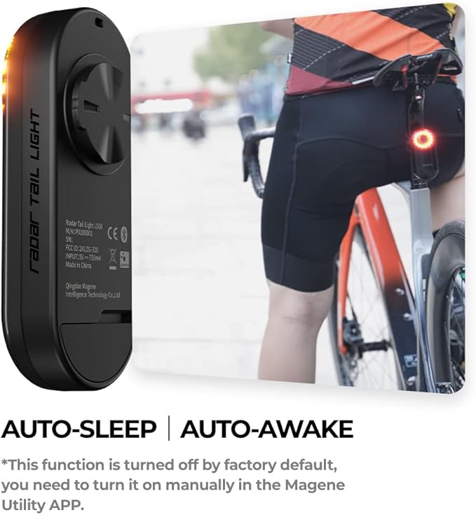 Magene L508 Bike Radar Tail Light, Smart Rear View Radar Taillight Compatible with Some Bike Computers and Watches, Support Utility APP Display