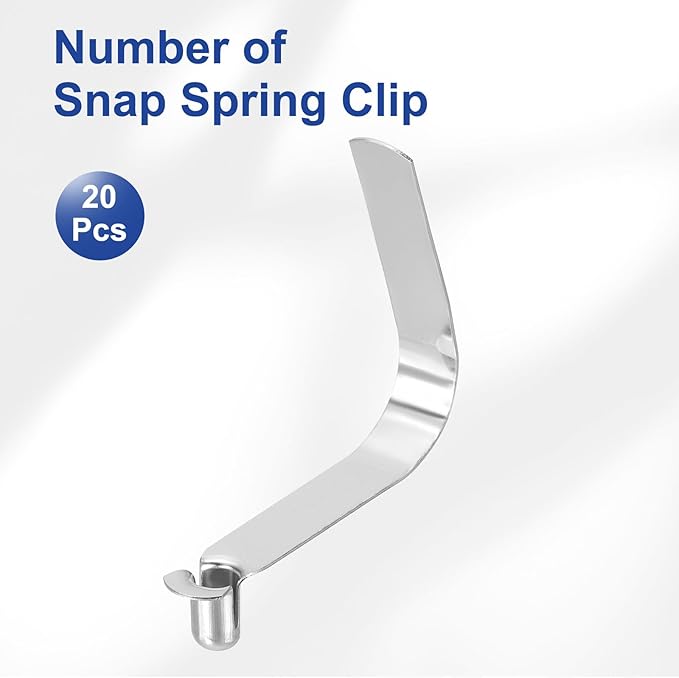 HARFINGTON Single Button Kayak Paddle Snap Spring Clip Spring Steel V-Shaped Hollow Lift Telescopic Locking Tube Pole Clips for Tent Umbrella Camping