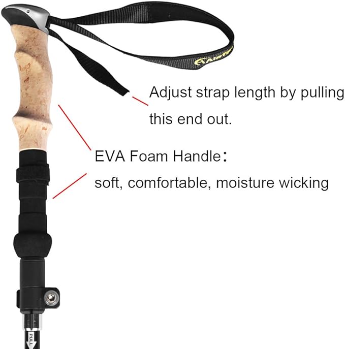 Aluminum Collapsible Ultralight Travel Trekking Hiking Pole for Men and Women