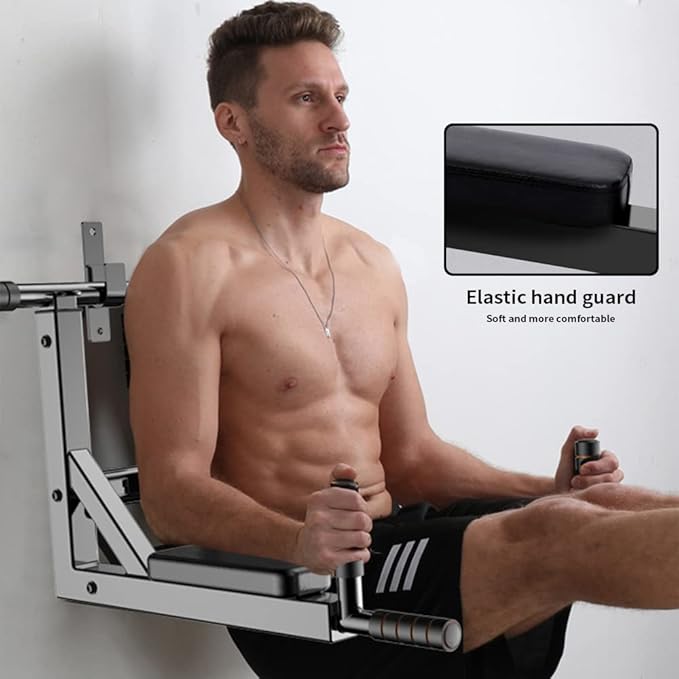 STARBRILLIANT Pull Up Bar Wall Mounted Chin Up Bar Wall Mount Multifunctional Dip Station for Indoor Home Gym Workout,Power Tower Set Training Equipment Fitness Dip Stand Supports to 440 Lbs