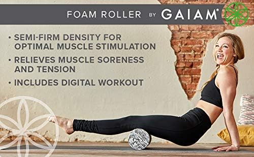 Gaiam Restore Foam Roller for Muscle Massage - Deep Tissue Muscle Massager for Sore Muscles & Stimulation - Total Body Pain Relief, Back, Neck, Foot, Calf, Leg, Arm (18 Inch and 36 Inch)