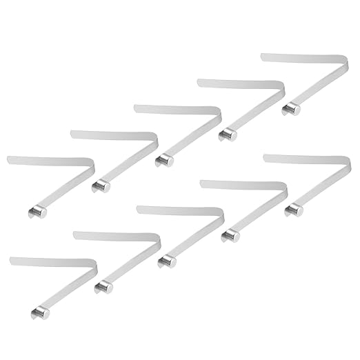 PATIKIL 9x9.2mm Kayak Paddle Snaps, 10 Pack Tent Pole Clips Steel V Shaped Single Pin Push Button Spring Clips Lock Tube Pole Clips for Camping Awning