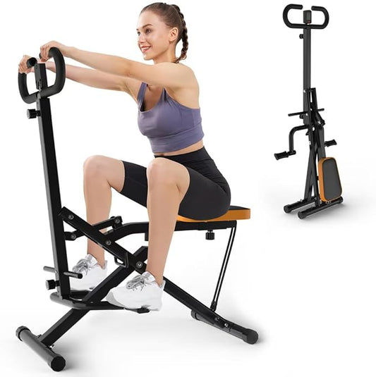 Squat Machine for Home - Exercise Machine with Adjustable Resistance Bands Row-N-Ride Squat Assist Trainer for Glutes & Ab Back Legs Workout