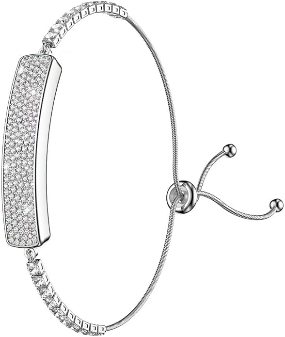 Smart Bracelet for Women 5ATM Waterproof Fitness Tracker with Heart Rate/Blood Oxygen/HRV/Sleep Monitor/Female Menstrual Cycle Activity Tracking Fashion Diamond Bracelet with 2 Bands