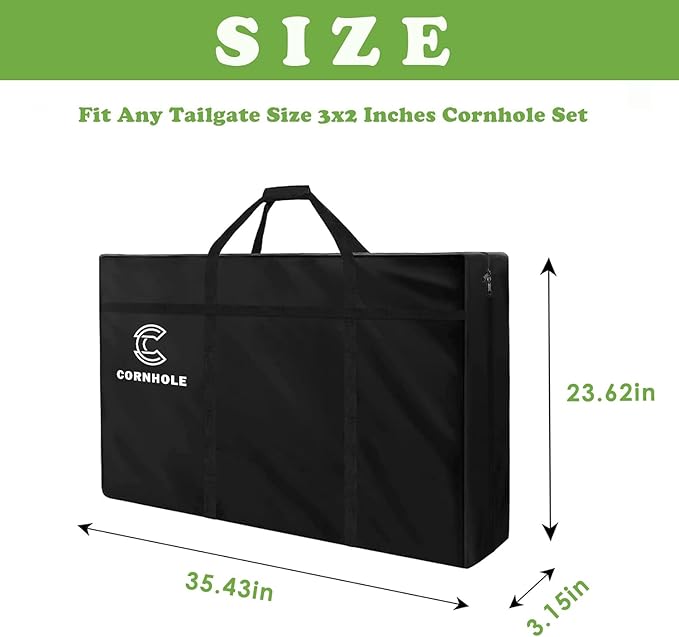 Cornhole Carrying Case, Tailgate Size Cornhole Board Carrying Case for Travel, Cornhole Carrying Bag Fits 3’x2’ Board, Easy to Carry