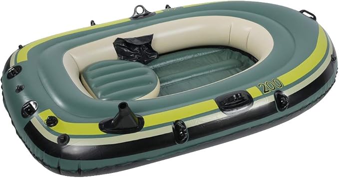 Gazaar 2 Person Inflatable Boat Inflatable Boats for Adults Heavy Duty Green PVC Inflatable Two Person Rowing Boat Fishing Drifting Diving Tool, Inflatable Kayak Canoe, Rowing Air Boat