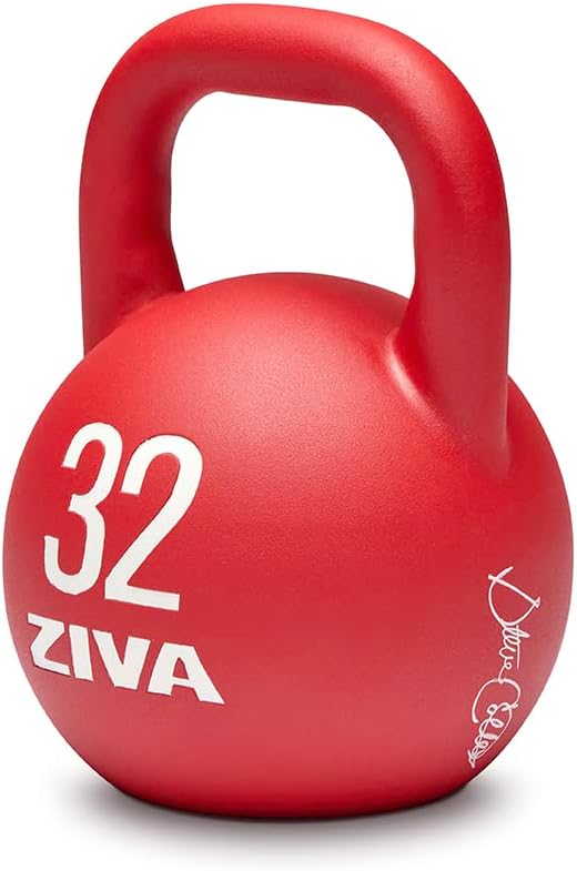 ZIVA Steve Cotter Signature Steel Competition Kettlebells - Hard-Wearing Crack-Resistant Powder Surface Coating, 34mm Steel Handle with Non-Slip Super Textured Powder Coating Grip - Avail 6kg - 32kg