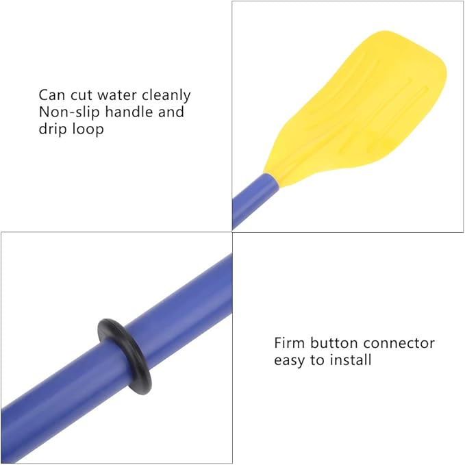 Kayak Paddles, Detachable Canoe Oars Inflatable Boat PVC Adjustable Fishing Water Sports Accessory Safety Paddleboard Blade for Recreational Kayaking Rubber Dinghy Boating Outdoor Lifeboats Rafting