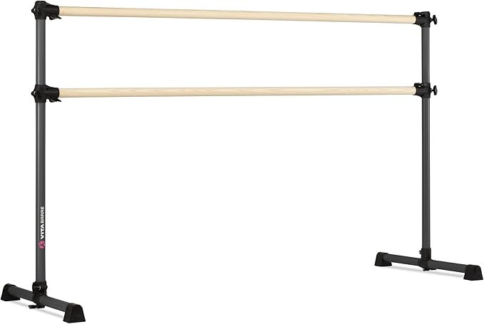 VITA Barre Portable Freestanding Double Ballet Barre, Prodigy, Wood | Adjustable Height, USA Made, Home or Gym Exercise Equipment for Kids & Adults | Dance, Fitness, Pilates