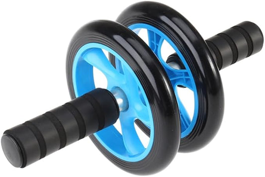 Ab er ers for Core Workout Gym Gear Abdominal er Abdominal Muscle Wheel Two Wheels Seat Blue