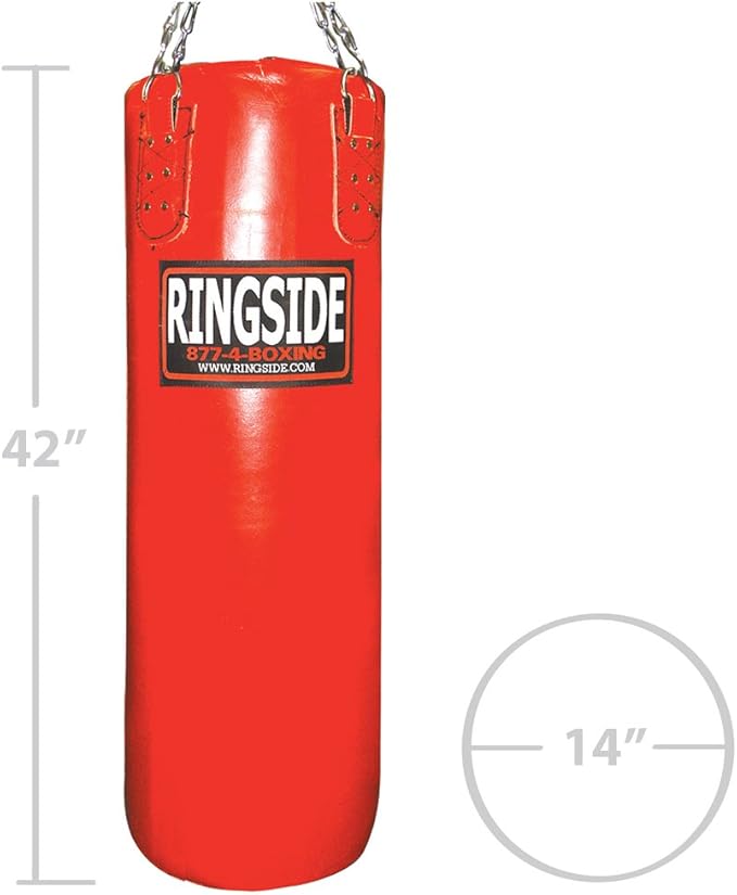 Ringside 100 lb. (Filled) Leather Boxing Punching Heavy Bag Workout Gym Equipment for MMA Muay Thai Kickboxing Training