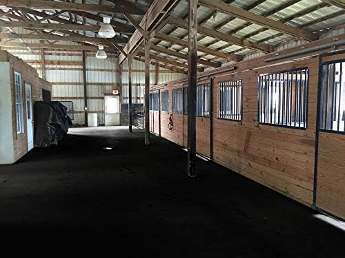 American Floor Mats - Heavy Duty Horse Mats - Slip Resistant, Black, 10' x 10' Set (25 Tiles Total, 0.375" Thick)