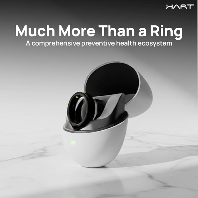 HART Smart Ring - Health & Fitness Tracker for Men & Women, 8+ Day Battery, Tracks Heart Rate, Stress, Activity, Weight Loss Buy Sizing Kit, Wearable Ring for Women Daily Routine, Sleep Tracker