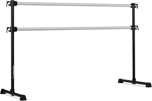VITA Barre Portable Freestanding Double Ballet Barre, Professional | Adjustable Height, Made in USA, Home or Gym Exercise Equipment for Kids & Adults | Dance, Fitness, Pilates
