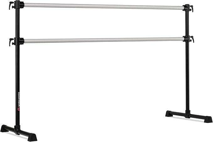 VITA Barre Portable Freestanding Double Ballet Barre, Professional | Adjustable Height, Made in USA, Home or Gym Exercise Equipment for Kids & Adults | Dance, Fitness, Pilates