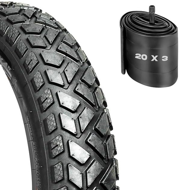 Allscape 20x3 Fat Bike Tires – Heavy Duty 20 Inch Fat Tire for MTB & EBikes, Durable All-Terrain Directional 2X Thicker Than Stock Tires – 1 Pack – USA Customer Support