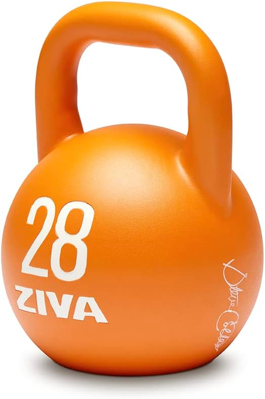 ZIVA Steve Cotter Signature Steel Competition Kettlebells - Hard-Wearing Crack-Resistant Powder Surface Coating, 34mm Steel Handle with Non-Slip Super Textured Powder Coating Grip - Avail 6kg - 32kg