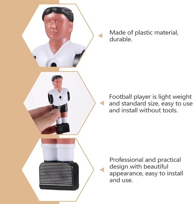 Resin Football Man Doll Foosball Replacement Part 16Pcs Resin Lovely Soccer Wear-Resistant Foosball Guys Foosball Table Soccer Men Football Table Player