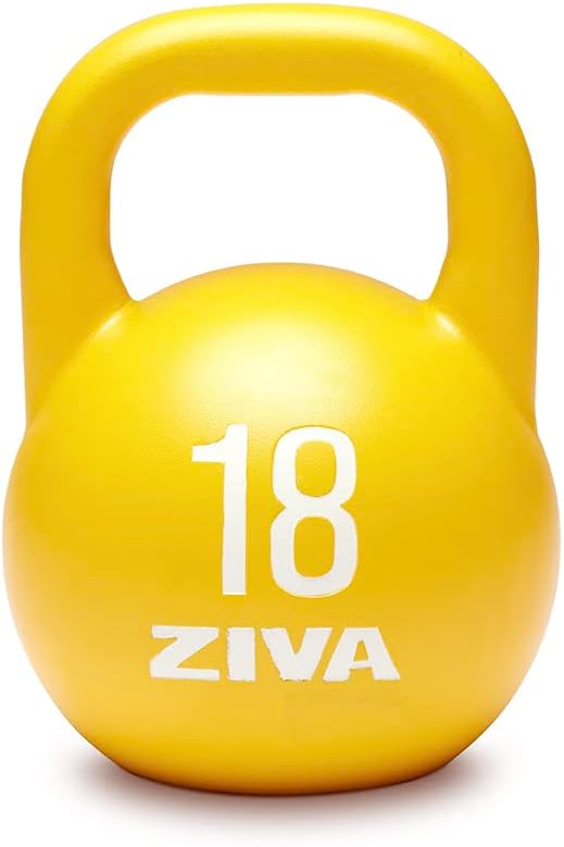 ZIVA Steve Cotter Signature Steel Competition Kettlebells - Hard-Wearing Crack-Resistant Powder Surface Coating, 34mm Steel Handle with Non-Slip Super Textured Powder Coating Grip - Avail 6kg - 32kg