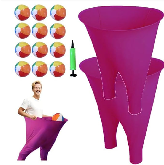Granny Pants Yard Game Sets(2Pcs), Granny Pants Outdoor Games for Adults and Family, Party Field Day Games with 12 Bouncy Balls, More Balls for Backyard Park Beach