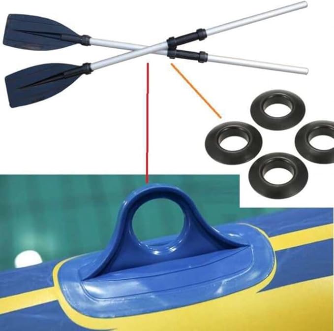 Kayak Paddle Drip Rings 4 Pieces for Kayak Canoe Rafting Paddles Shaft, Universal Kayak Durable Splash Guards Paddle Accessories