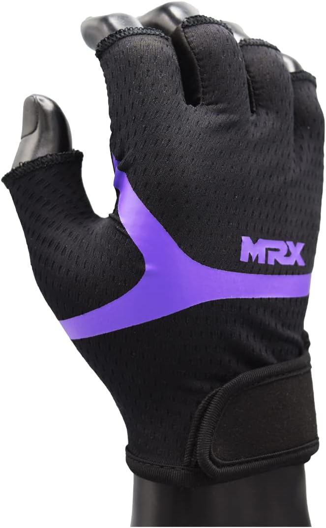 MRX Weight Lifting Gloves for Women Breathable Workout Gloves Anti Slip Padded Shock-Absorbing Extra Grip Palm Protection Half Finger Exercise Gloves for Gym, Cycling, Training, Weightlifting