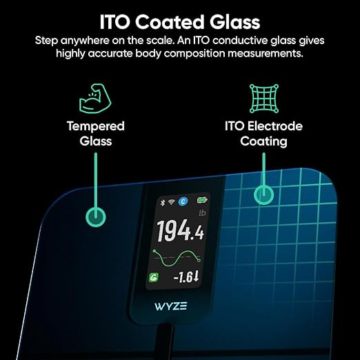 WYZE SCALE - Smart Scale Ultra with 4.3" Color Display, Digital Scale for Body Weight BMI Muscle Mass, Heart Rate Monitor, Wi-Fi & Bluetooth Weight Scale with Baby/Pet/Luggage Mode, 400lbs, Black