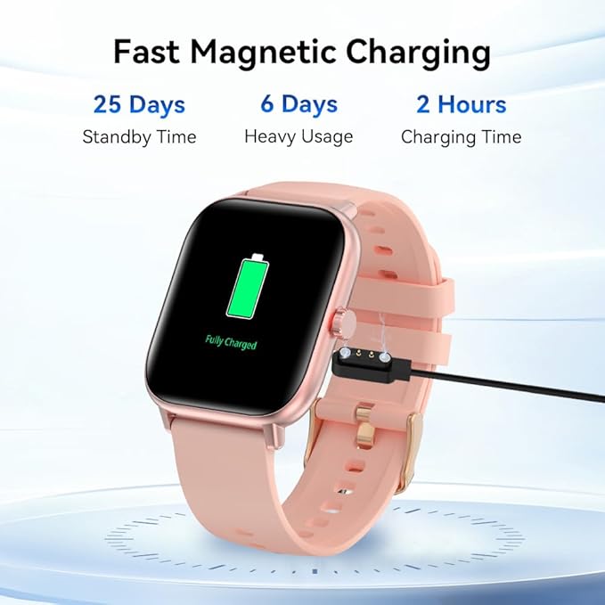 Bebinca Smart Watch for Women, 1.85" HD Fitness Tracker Compatible with iPhone & Android, 130+ Sports Modes, Heart Rate & Sleep Monitor, IP68 Waterproof Smartwatch (Pink)