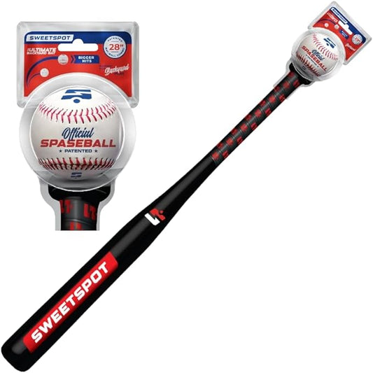 SweetSpot Plastic Bat and Ball Combo Set | Backyard Baseball Set for Youth, Kids, Teens, and Adults