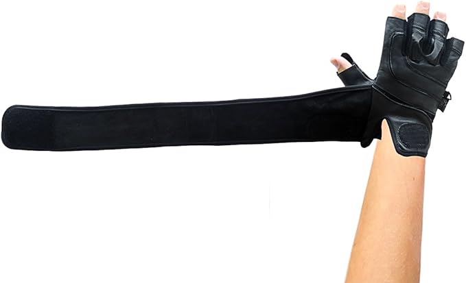 Epic Leather Gym Gloves with Built in 2" Wide Wrist Wraps Grip & Design for Weightlifting Power Lifting Bodybuilding & Strength Training Workout Exercises, Size : X-Large 8 5/8" - 9 1/2"