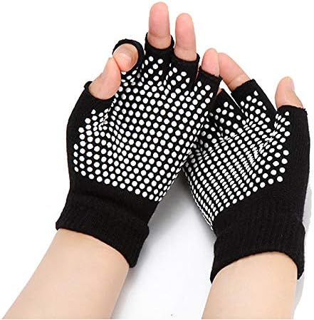 YL TRD V 2 Packs of Non Slip Fingerless Yoga Gloves Exercise Gloves Workout Gloves