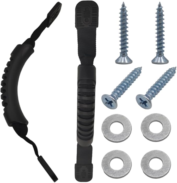 Canoe/Kayak Molded Webbing Handle with Screws- for Kayak Paddle Tandem Canoe Boat & Lifetime Kayaks Side Mount Handles (Pack of 2)