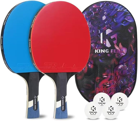 Professional Ping Pong Paddles-Lightweight Carbon Fiber Table Tennis Rackets with 7-Ply Blade, 2.0mm Premium Sponge, ITTF Approved Rubber - for Tournament-Level Performance Table Tennis Paddles