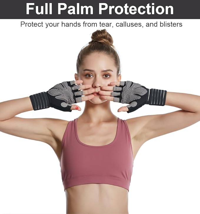 Workout Gloves for Men Workout Gloves Women, Wristband Weight Lifting Glove Breathable, Silicone Anti-Slip Weightlifting Glove Gym Accessories