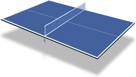 7/8/9ft Mid-Size Ping Pong Conversion Top with Net Set for Billiard and Pool Tables - Regulation Top Converts Billiards into Ping Pong Table Blue/Green/Black