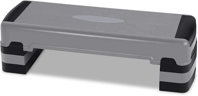 Casart Aerobic Exercise Step Platform 35 Inch W/Non-Slip Surface Adjustable Height 6" - 8" - 10" Exercise Step Platform Trainer Stepper