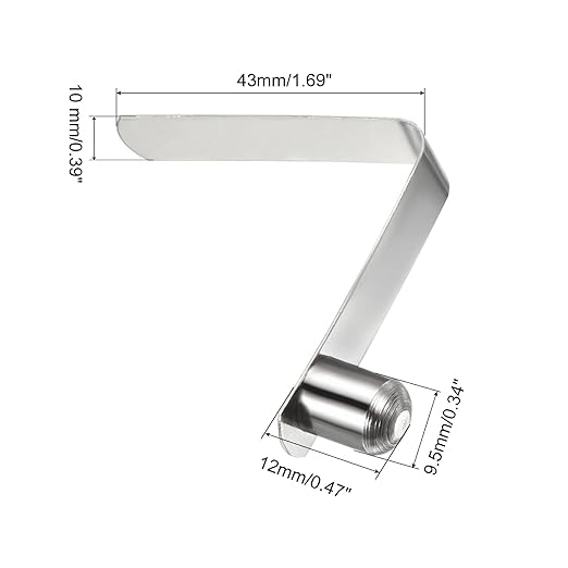 PATIKIL 12x9.5mm Kayak Paddle Snaps, 10 Pack Tent Pole Clips Steel V Shaped Single Pin Push Button Spring Clips Lock Tube Pole Clips for Camping Awning