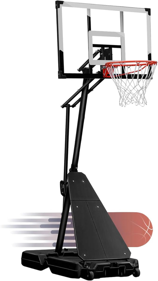 WIN.MAX Basketball Hoop Outdoor with Shatterproof Backboard and Larger Base, Portable Basketball Hoop Goal System Youth/Adults in Backyard/Driveway/Poolside