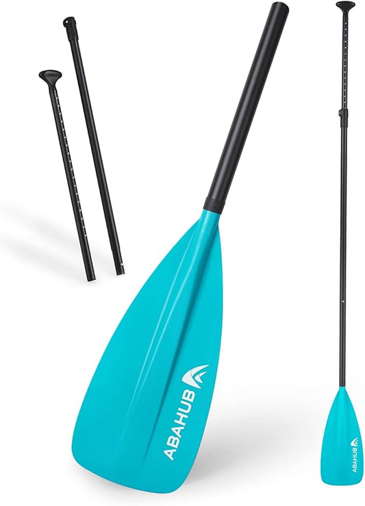 Abahub SUP Paddle - 3 Piece Adjustable Paddles - Lightweight Stand-up Paddle Oars for Paddleboard, Adjustable Aluminum Alloy Shaft 68" - 84", Black/Blue/Green/Orange/Red/Yellow Plastic Nylon Blade